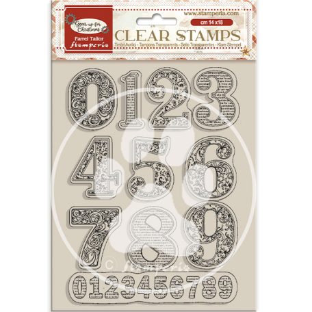 Stamperia Gear up for Christmas Szilikonbélyegző A5 Numbers Clear Stamps (1 csomag)