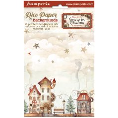   Stamperia Gear up for Christmas Rízspapír készlet A6 Backgrounds Rice Paper Backgrounds (8 ív)