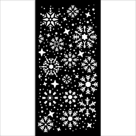 Stamperia Cozy houses Vastag stencil 12x25cm Snowflakes Thick Stencil  (1 db)