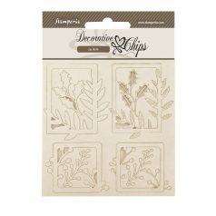   Stamperia Gear up for Christmas Chipboard 14x14 cm 4 squares Decorative Chips (1 ív)