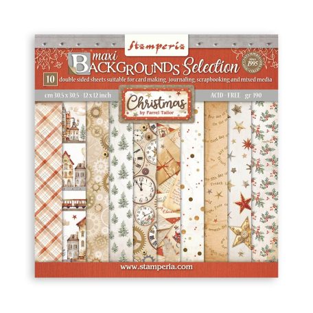 Stamperia Gear up for Christmas Papírkészlet 12" (30 cm) Maxi Background - Land of Pharaohs Paper Pack (10 ív)