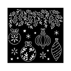   Stamperia The Nutcracker Vastag stencil 18x18cm Christmas Balls Thick Stencil  (1 db)