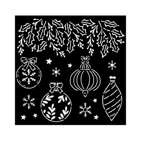 Stamperia The Nutcracker Vastag stencil 18x18cm Christmas Balls Thick Stencil  (1 db)