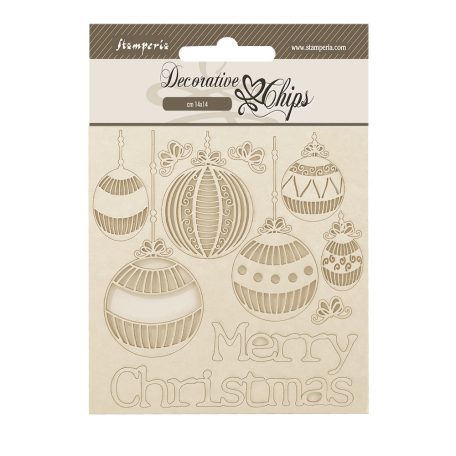 Stamperia The Nutcracker Chipboard 14x14 cm Christmas Balls Decorative Chips (1 ív)