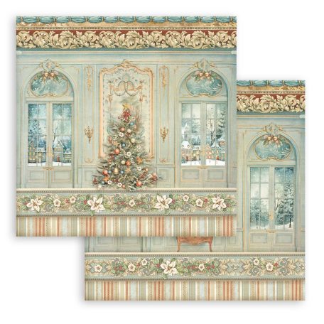 Stamperia The Nutcracker Scrapbook papír 12" (30 cm) Christmas Tree Paper Sheets (1 ív)