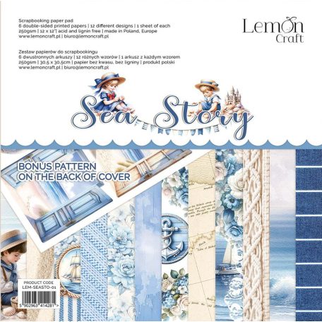 LemonCraft Scrapbook papírkészlet 12" (30 cm) - Sea Story - Scrapbooking Paper Pad (1 csomag)