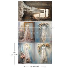   Redesign with Prima Whispers of White Decoupage papír 19"X30" (49x76cm) Tissue Paper (3 db)