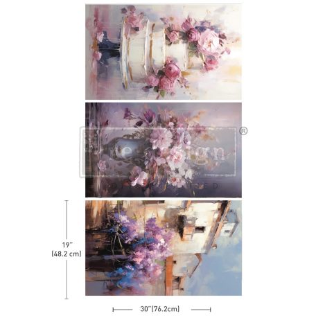 Redesign with Prima Lilac Lush Celebration Decoupage papír 19"X30" (49x76cm) Tissue Paper (3 db)