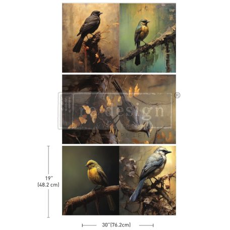 Redesign with Prima Avian Dreamscape Decoupage papír 19"X30" (49x76cm) Tissue Paper (3 db)