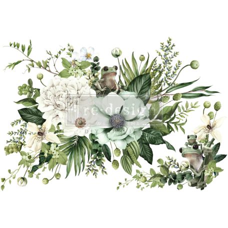 Redesign with Prima Froggy Meadow Greens Transzfer fólia 24"X35" (60x89 cm) Decor Transfers (1 csomag)