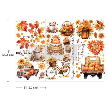 Redesign with Prima Autumn Splendor Transzfer fólia 6"X12" (15x30cm) Decor Transfers (1 csomag)