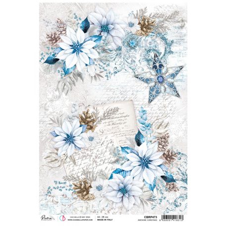 Ciao Bella Elegance of Blue Rizspapír A4 Awesome Christmas Rice Paper (1 ív)