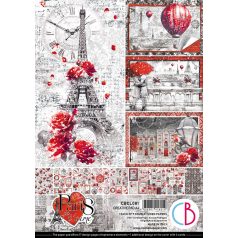   Ciao Bella Paris Je t'aime Scrapbook papírkészlet 12" (30 cm) Patterns Pad (8 ív)