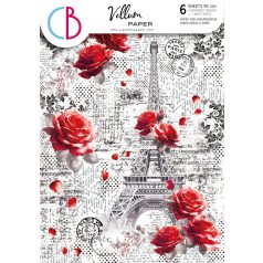   Ciao Bella Paris Je t'aime Vellum papírkészlet A4 Vellum Paper Patterns (6 ív)