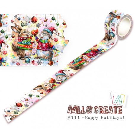 AALL & CREATE Dekorációs ragasztószalag 25mm - Hoppy Holidays! - Washi Tape (1 db)