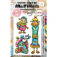   AALL & CREATE Szilikonbélyegző A7 - Sweet Sheep Family - Stamp Set (1 db)