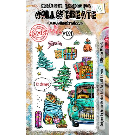 AALL & CREATE Szilikonbélyegző A6 - Gifts On Wheels - Stamp Set (1 db)