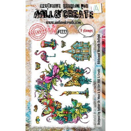 AALL & CREATE Szilikonbélyegző A6 - Ribboned Wreath Delight - Stamp Set (1 db)