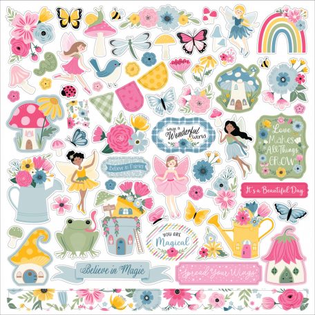 Echo Park Fairy Garden Matrica 12" (30 cm) Cardstock Stickers (1 ív)