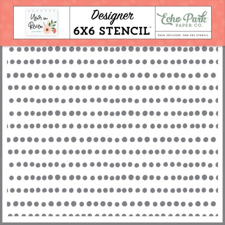 Echo Park Year In Review To Do List Dots Stencil 6" (15 cm) Designer Stencil (1 db)