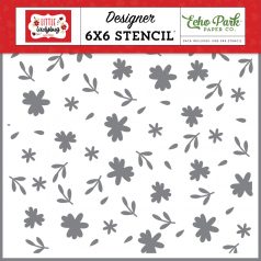   Echo Park Little Ladybug Gorgeous Garden Stencil 6" (15 cm) Designer Stencil (1 db)