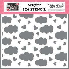   Echo Park Love Notes Love Is In The Air Stencil 6" (15 cm) Designer Stencil (1 db)