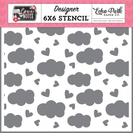 Echo Park Love Notes Love Is In The Air Stencil 6" (15 cm) Designer Stencil (1 db)