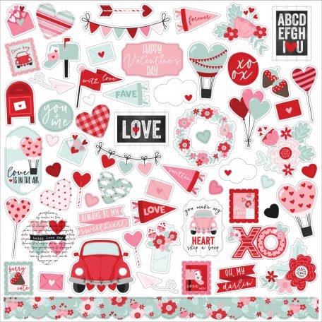 Echo Park Love Notes Matrica 12" (30 cm) Cardstock Stickers (1 ív)