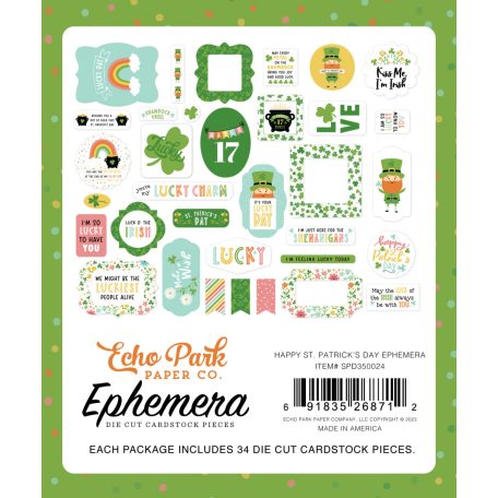 Echo Park Happy St. Patrick's Day Kivágatok Ephemera (1 csomag)