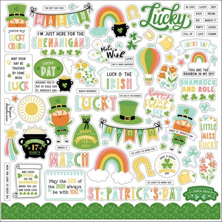 Echo Park Happy St. Patrick's Day Matrica 12" (30 cm) Cardstock Stickers (1 ív)