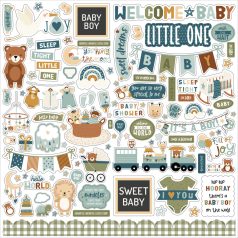   Echo Park Special Delivery Baby Boy Matrica 12" (30 cm) Cardstock Stickers (1 ív)