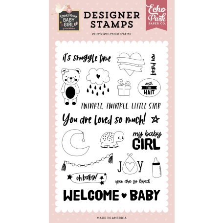 Echo Park Special Delivery Baby Girl Oh Baby Girl Szilikonbélyegző Clear Stamps (1 db)