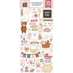   Echo Park Special Delivery Baby Girl Chipboard 6"X12" Chipboard Accents (1 ív)