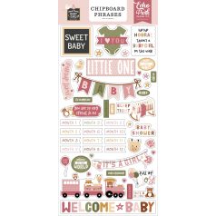   Echo Park Special Delivery Baby Girl Chipboard 6"X12" Chipboard Phrases (1 ív)