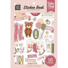   Echo Park Special Delivery Baby Girl Matrica készlet Sticker Book (16 ív)