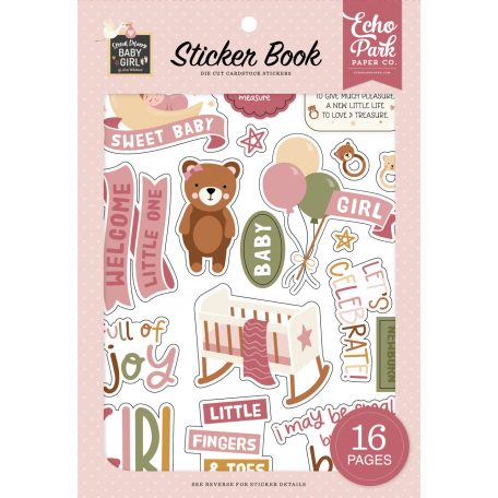 Echo Park Special Delivery Baby Girl Matrica készlet Sticker Book (16 ív)