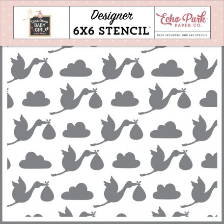 Echo Park Special Delivery Baby Girl Special Stork Stencil 6" (15 cm) Designer Stencil (1 db)