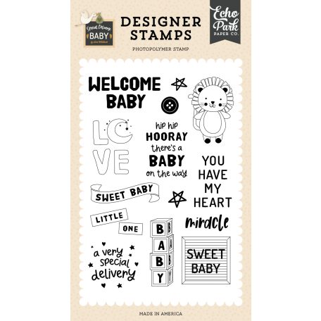 Echo Park Special Delivery Baby Baby Blocks Szilikonbélyegző Clear Stamps (1 db)