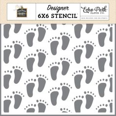   Echo Park Special Delivery Baby Fresh Footprints Stencil 6" (15 cm) Designer Stencil (1 db)