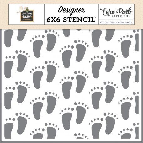 Echo Park Special Delivery Baby Fresh Footprints Stencil 6" (15 cm) Designer Stencil (1 db)