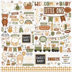   Echo Park Special Delivery Baby Matrica 12" (30 cm) Cardstock Stickers (1 ív)