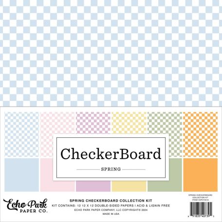 Echo Park Spring Checkerboard Scrapbook papírkészlet 12" (30 cm) Collection Kit (1 csomag)