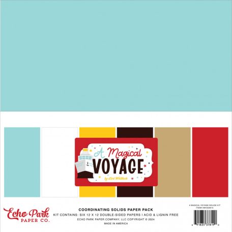 Echo Park A Magical Voyage Papírkészlet 12" (30 cm) Coordinating Solids Paper Pack (6 lap)