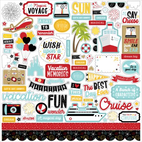 Echo Park A Magical Voyage Matrica 12" (30 cm) Cardstock Stickers (1 ív)