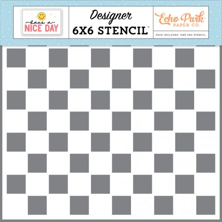 Echo Park Have A Nice Day Checkerboard Stencil 6" (15 cm) Designer Stencil (1 db)