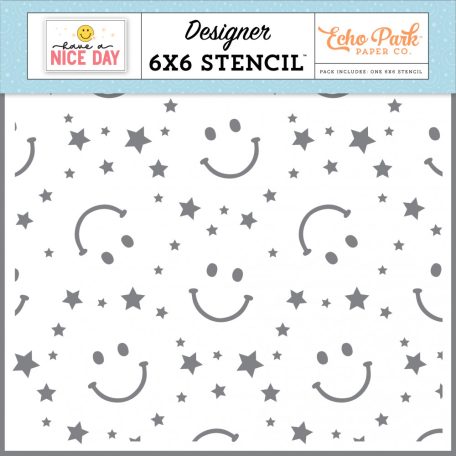 Echo Park Have A Nice Day Stars And Smiles Stencil 6" (15 cm) Designer Stencil (1 db)