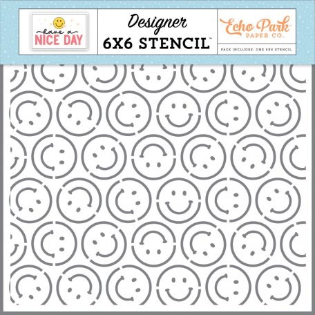 Echo Park Have A Nice Day Smile More Stencil 6" (15 cm) Designer Stencil (1 db)