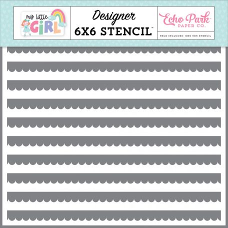 Echo Park My Little Girl Scallop Stripes Stencil 6" (15 cm) Designer Stencil (1 db)