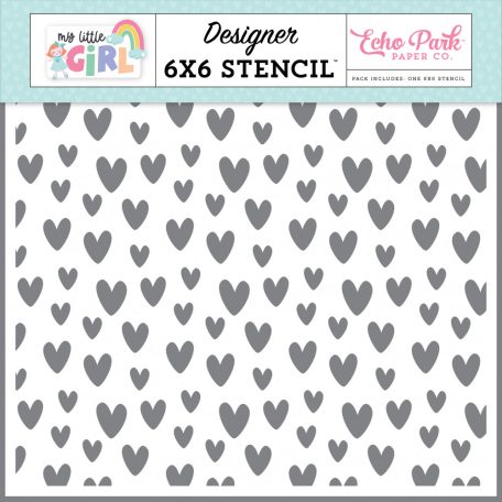 Echo Park My Little Girl Dreamy Hearts Stencil 6" (15 cm) Designer Stencil (1 db)