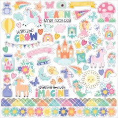   Echo Park My Little Girl Matrica 12" (30 cm) Cardstock Stickers (1 ív)